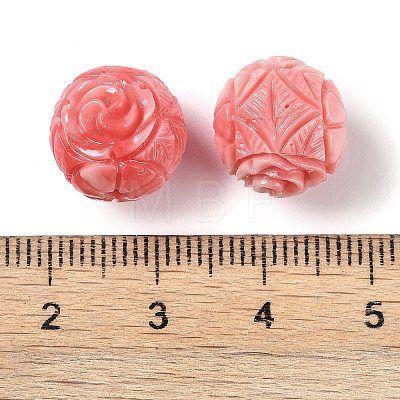 Synthetic Shell Dyed Carved Beads SHEL-H005-27-1