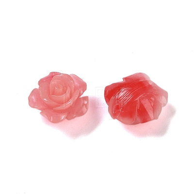 Synthetic Coral 3D Flower Rose Beads CORA-A005-14mm-1