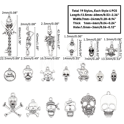Tibetan Style Alloy Pendants & Links Set PALLOY-PH0013-91-1