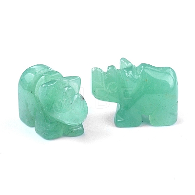 Natural Green Aventurine Carved Healing Rhinoceros Figurines PW-WG79874-03-1