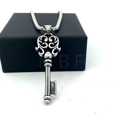 Vintage Punk 304 Stainless Steel Key Pendant Necklaces GR5829-1