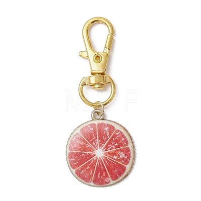 Fruits Alloy Enamel Pendant Decoration HJEW-JM01424-1