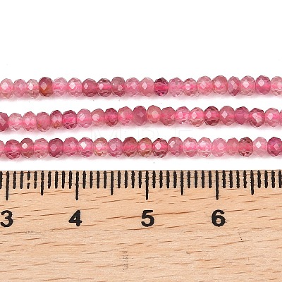 Faceted Rondelle Natural Pink Tourmaline Beads Strands G-F289-45-01-1