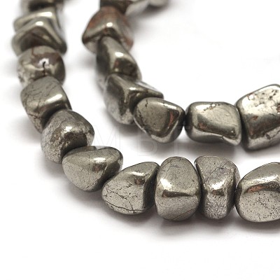 Natural Pyrite Nuggets Beads Strands X-G-I125-82-1
