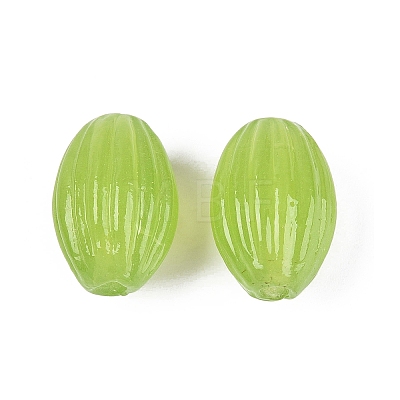 Handmade Ribbed Lampwork Beads LAMP-N042-01D-1