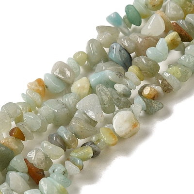 Natural Flower Amazonite Chips Beads Strands X-G-M205-12-01-1