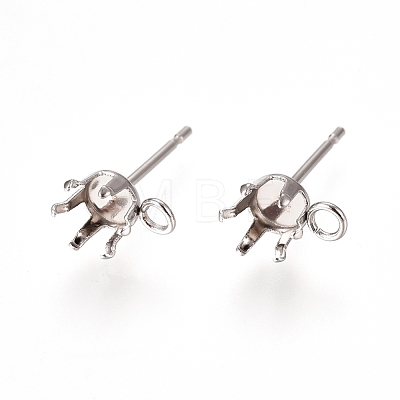 Non-Tarnish 304 Stainless Steel Post Stud Earring Settings STAS-L238-026D-P-1