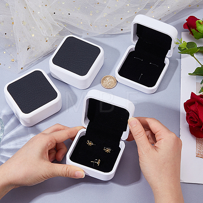 Plastic Cufflink Packing Boxes with Flip Hinged Lid CON-WH0100-51B-1