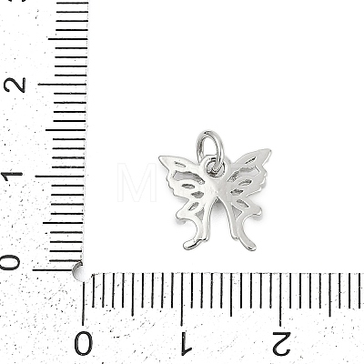 Brass Micro Pave Clear Cubic Zirconia Charms KK-G522-09P-1