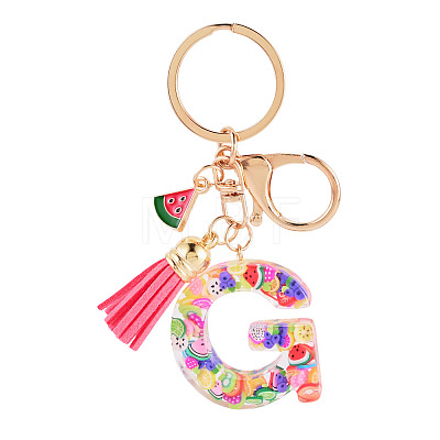 Fruit Series Letter Resin Keychains KEYC-TAC0033-02G-1
