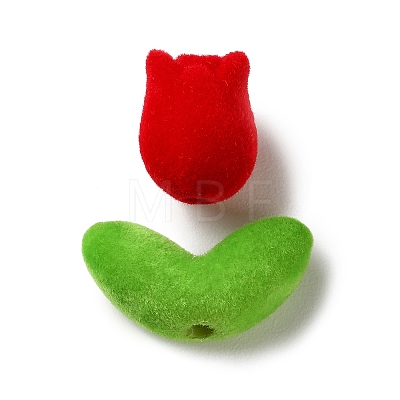 Flocking Opaque Acrylic Beads OACR-P038-01A-01-1
