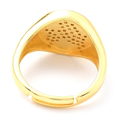 Adjustable Real 18K Gold Plated Brass Enamel Finger Rings RJEW-L071-32G-1