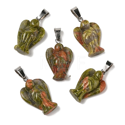 Natural Unakite Pendants G-B127-10P-07-1