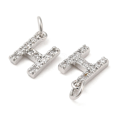 Brass Micro Pave Grade AAA Cubic Zirconia Charms ZIRC-P067-11P-H-NR-1