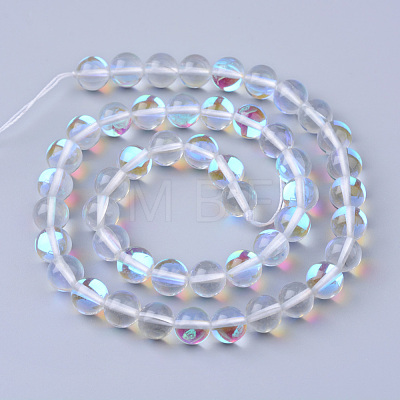 Synthetic Moonstone Beads Strands G-R375-12mm-B13-1