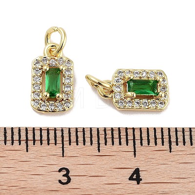 Brass Micro Pave Cubic Zirconia Charms KK-C051-11G-01-1