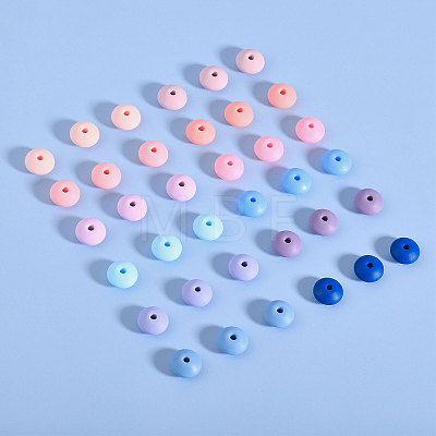 CHGCRAFT 180Pcs 12 Colors Rondelle Food Grade Eco-Friendly Silicone Abacus Beads SIL-CA0003-18-1