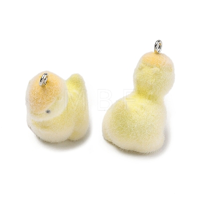 Flocking Opaque Resin Pendants RESI-F064-A12-1