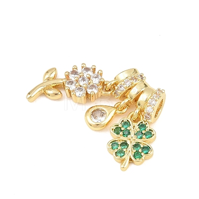 Brass Micro Pave Cubic Zirconia Pendants KK-Z151-09G-02-1