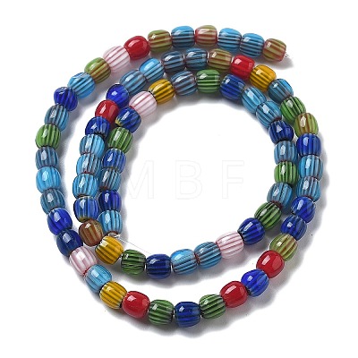 Handmade Millefiori Lampwork Beads Strands LAMP-F035-07-1