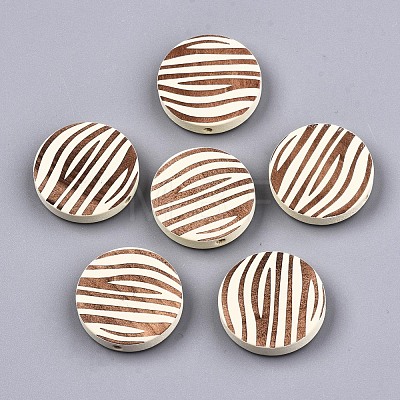 Painted Natural Wood Beads WOOD-T021-50B-08-1