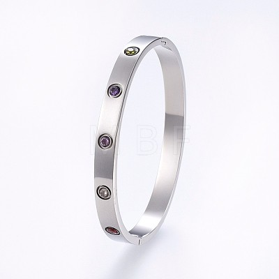 304 Stainless Steel Bangles BJEW-P223-19-02-1