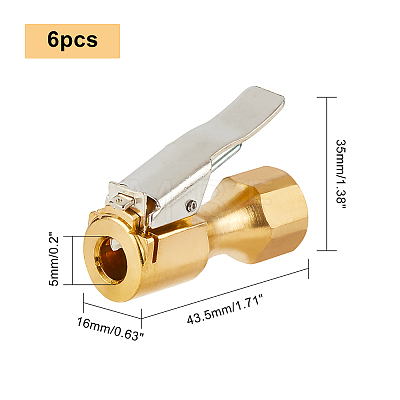 SUPERFINDINGS 6Pcs Brass Tyre Inflatable Clamp TOOL-FH0001-16-1