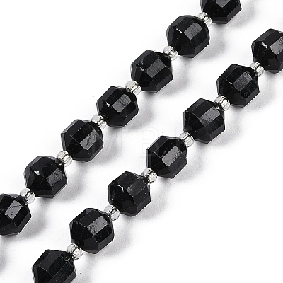 Natural Black Tourmaline Beads Strands G-O201B-119F-1