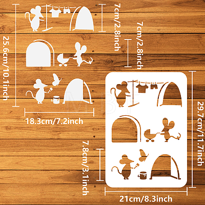 Plastic Drawing Painting Stencils Templates DIY-WH0396-431-1