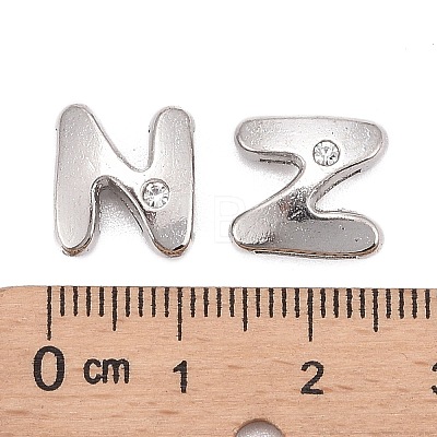 Letter Slider Beads for Watch Band Bracelet Making X-ALRI-O012-N-NR-1