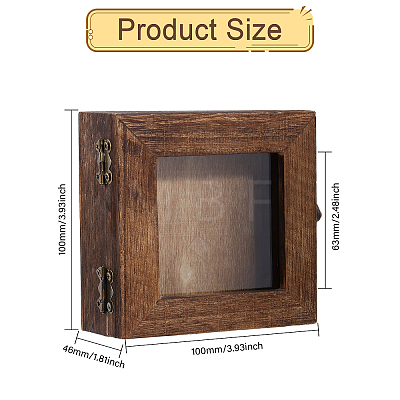 Square Wood Insect Display Case with White EVA Foam Mat Inside CON-WH0086-103A-1