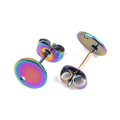 Ion Plating(IP) 304 Stainless Steel Stud Earring Findings STAS-P198-25-8mm-M-1