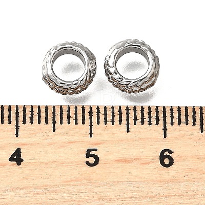 304 Stainless Steel Corrugated Beads STAS-V009-12A-P-1