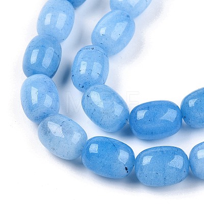 Barrel Shaped Dyed Natural Aquamarine Beads Strands G-S114-25-01-1