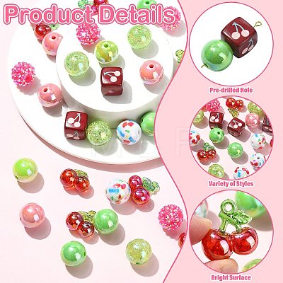 45Pcs 9 Styles Plastic Round Bead & Acrylic Beads Kits MACR-CJ0002-45-1