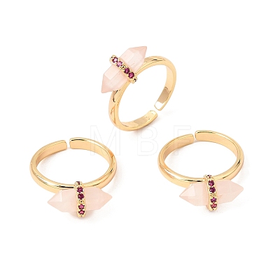 Natural Rose Quartz Cuff Rings GG-CBA0B5A-03G-04-1