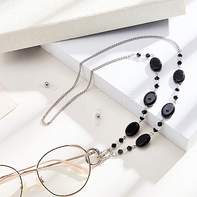 Acrylic Oval Beads Eyeglass Chains AJEW-CN0006-71B-1