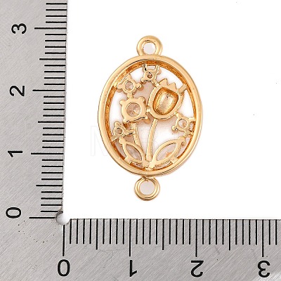 Brass Pave Clear Cubic Zirconia Connector Charms KK-Z066-10G-1