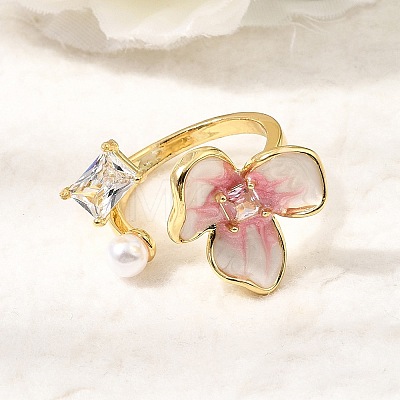 Barss Enamel Cuff Open Rings for Women KK-CBA1C83-01C-G-1