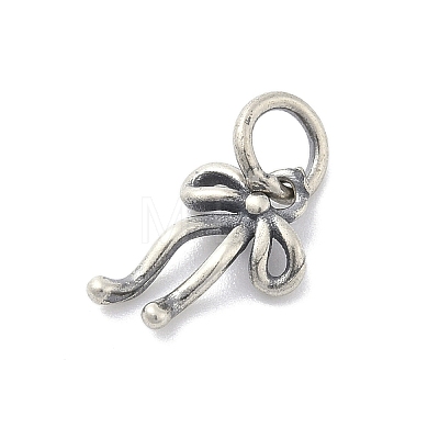 925 Sterling Silver Bowknot Charms with Jump Rings STER-M021-01AS-02-1