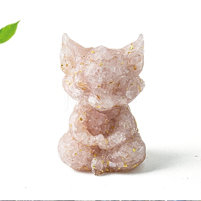 Resin Carved Meditation Fox Statue Home Decoration PW-WG3BA60-04-1