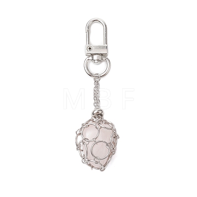 304 Stainless Steel Macrame Chain Pouch Empty Stone Holder Pendant Decoration HJEW-JM02081-1