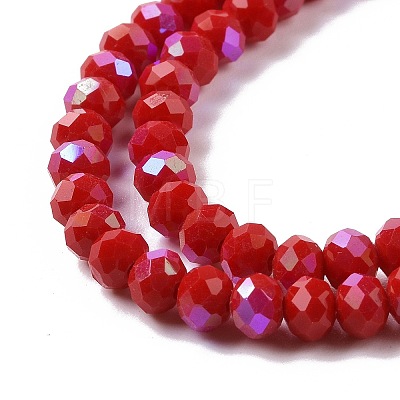 Electroplate Opaque Solid Color Glass Beads Strands EGLA-A044-P4mm-L22-1