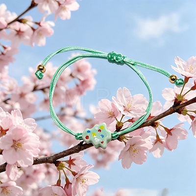 Handmade Porcelain Bead Braided Bead Bracelets WG68C1A-01-1