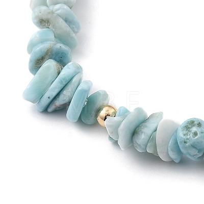 Chip Natural Larimar Stretch Beaded  Bracelets BJEW-JB05431-01-1