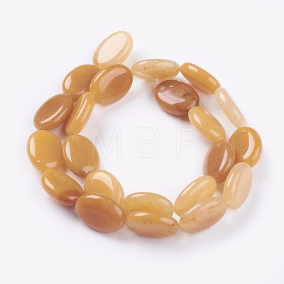 Flat Oval Gemstone Natural Topaz Jade Stone Beads Strands G-S113-06-1