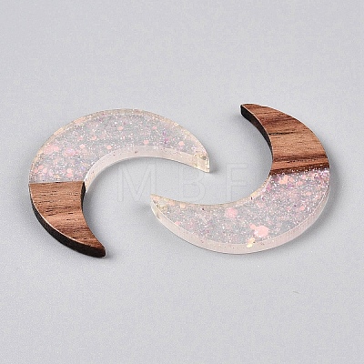 Epoxy Resin & Walnut Wood Pendants RESI-T057-14B-1