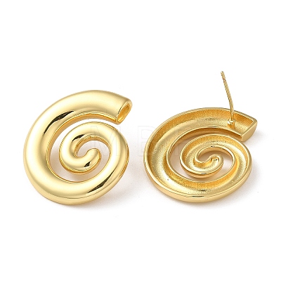 Rack Plating Brass Vortex Stud Earrings for Women EJEW-Z019-14G-1
