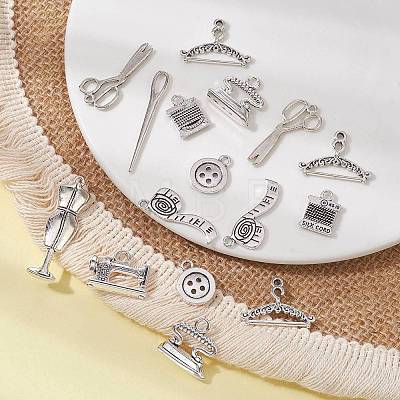 50Pcs 10 Style Tibetan Style Zinc Alloy Pendants FIND-CJ0001-18-1