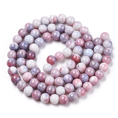 Opaque Crackle Glass Round Beads Strands GLAA-T031-10mm-01M-1